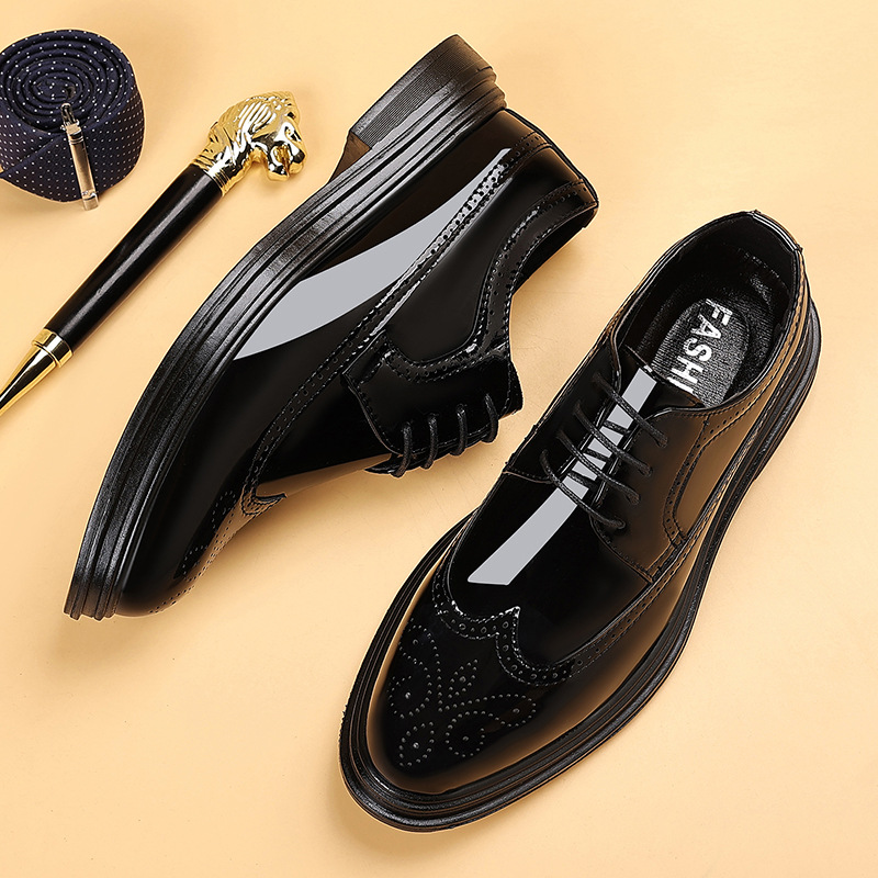 Men'S Shoes Brogues - Erkek Rugan Deri Brogue Klasik Ayakkabılar