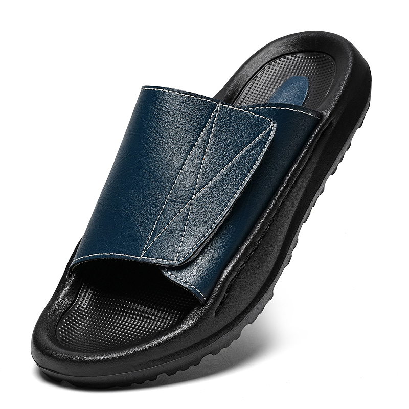 Men'S Shoes Comfortable Walking - Erkekler İçin Kolay Giyilebilir Deri Terlik,