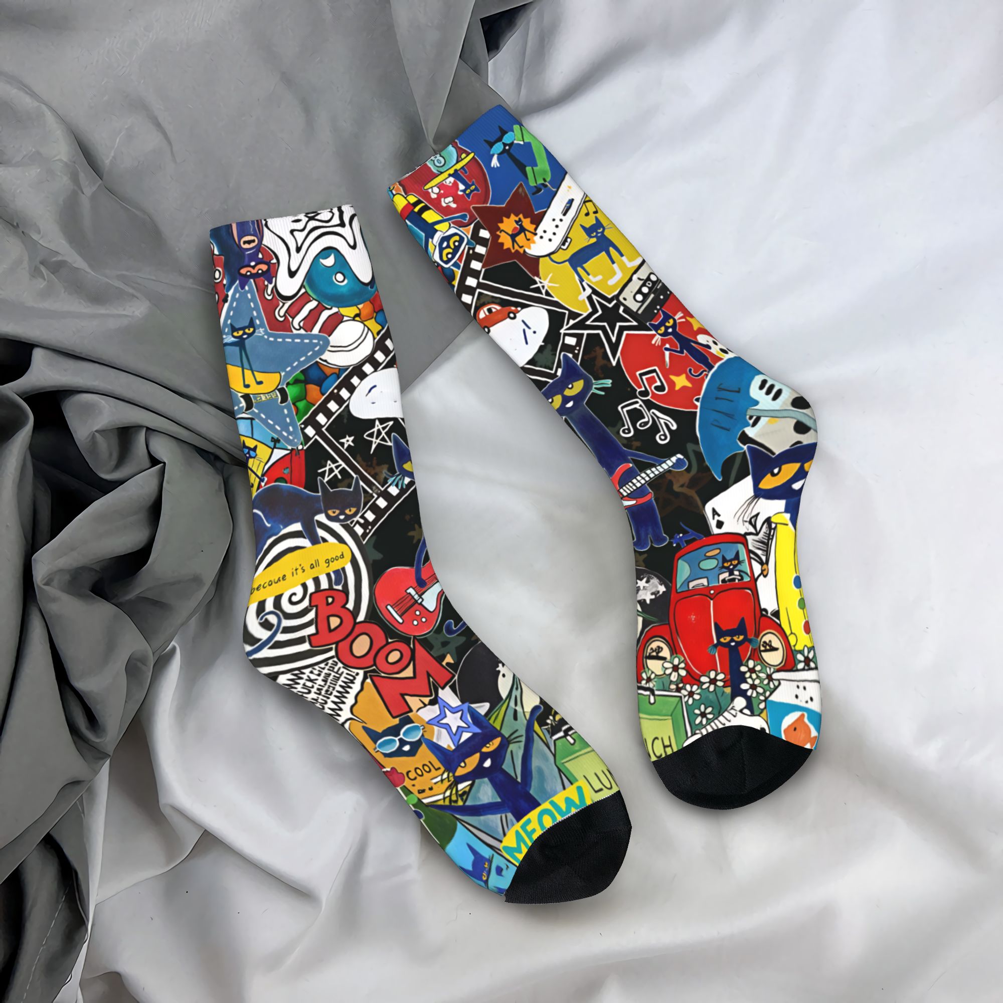 Men'S Shoes For Crews - Pete The Cat Beyaz Ayakkabılarımı Seviyorum