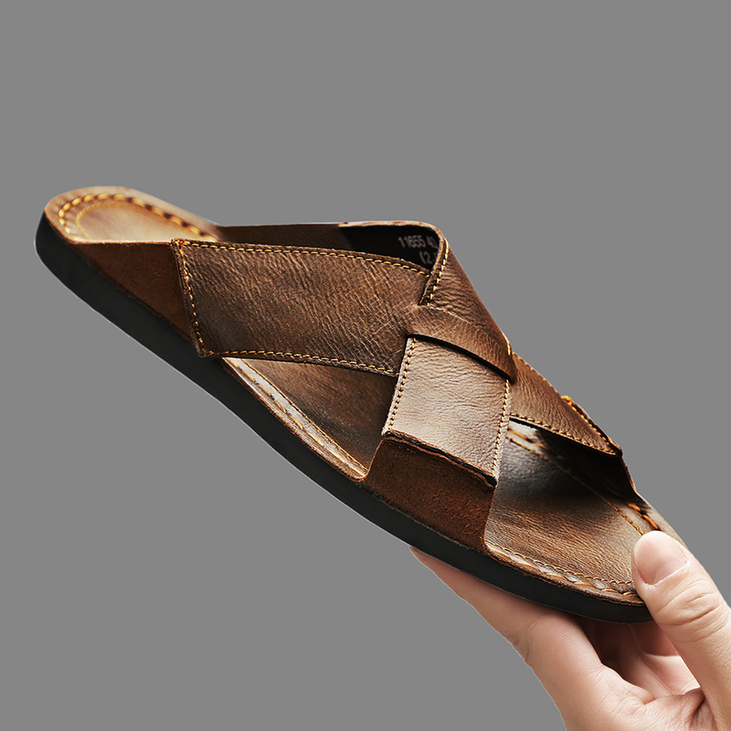 Men'S Shoes Hush Puppies - Moda Hakiki Deri Erkek Terlik Yaz