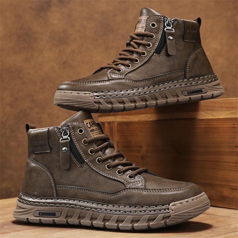 Men'S Shoes Comfortable Walking - Erkek Deri Yüksek Top yarım çizmeler