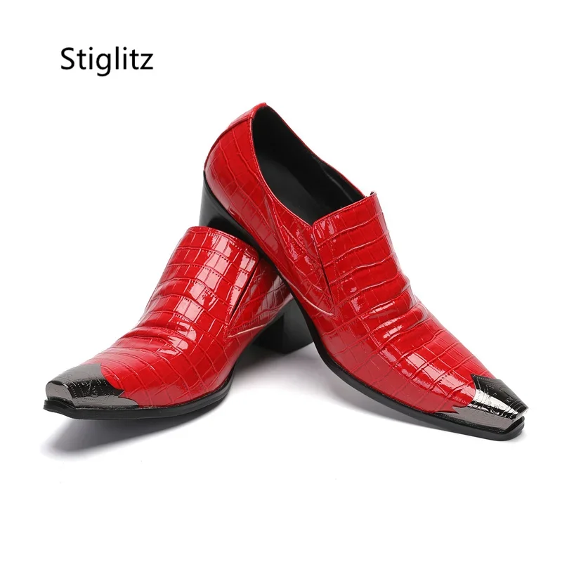Men'S Shoes Size 42 In Us - Kırmızı Rugan Erkek Ayakkabıları Metal Burunlu