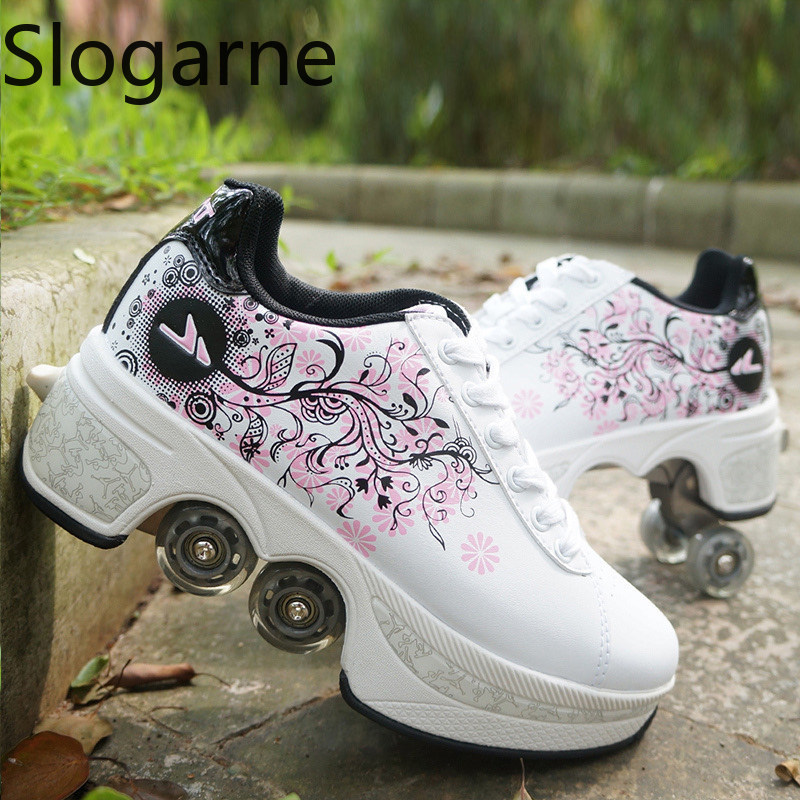 Men Shoes Size - Kadınlar 4 Tekerlekli Deforme Olabilen Paten