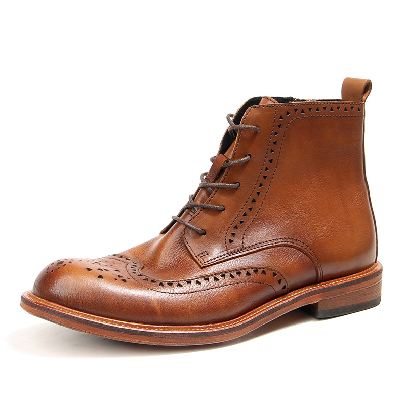 Men'S Shoes Brogues - Vintage Erkek Ayak Bileği Chelsea Çizmeler