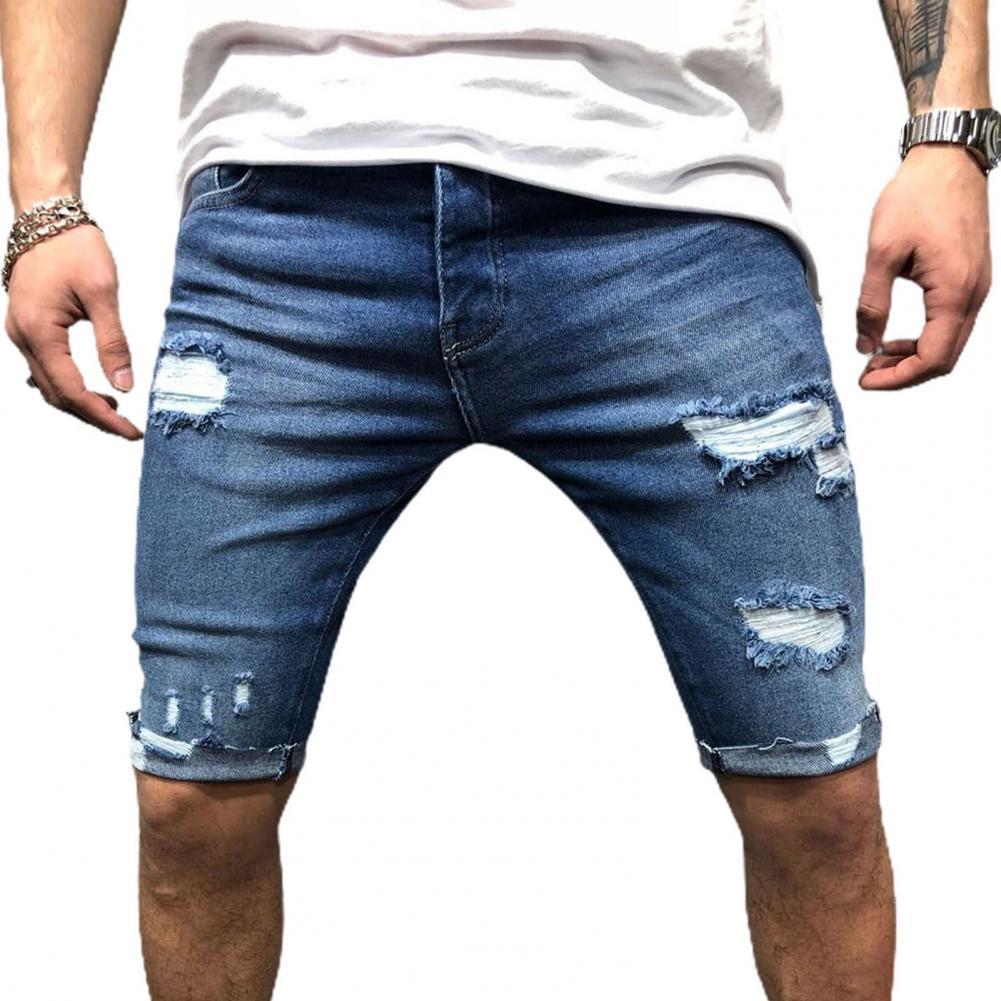 Men'S Shoes For Jeans - Erkekler kısa kot pantolon Denim sıkı