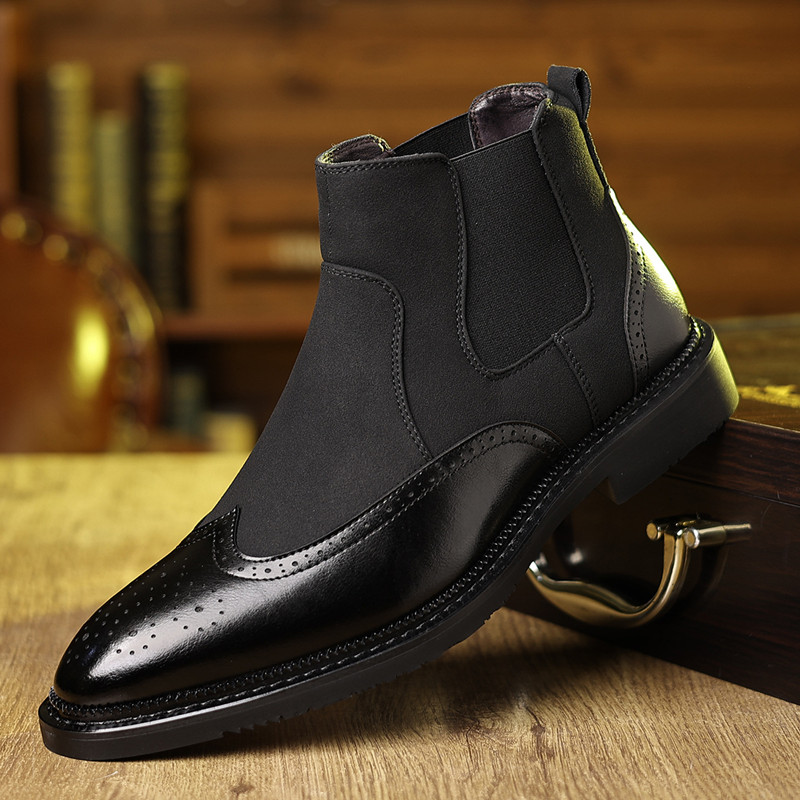 Men'S Shoes Brogues - Yeni Erkek Klasik Retro Chelsea Kısa