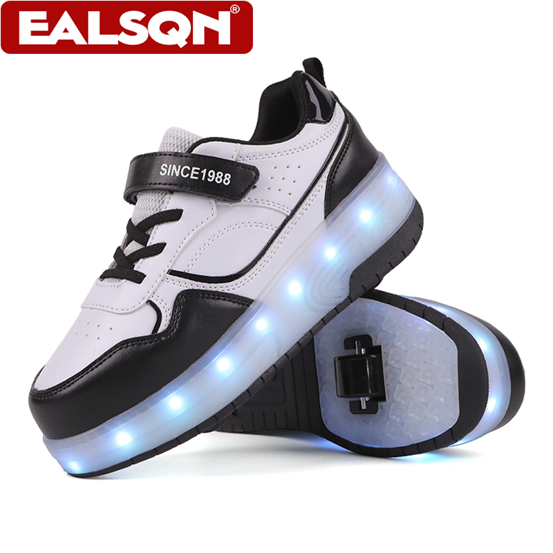 Men Shoes Size - Yeni Çocuk LED Işıklı Tekerlekli Paten