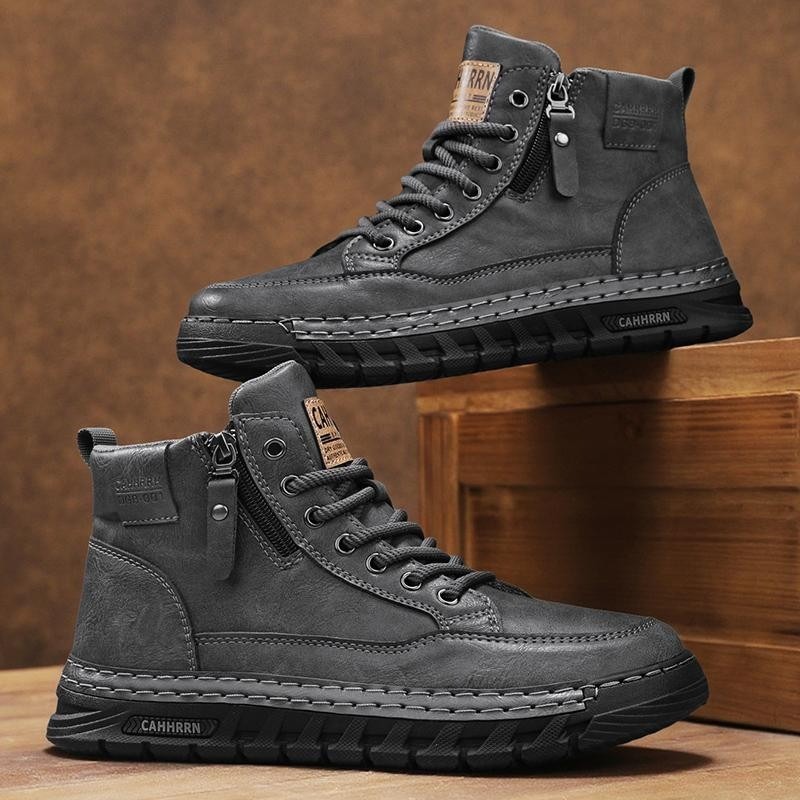 Erkek Deri Yüksek Top yarım çi - Men'S Shoes Comfortable Walking incelemesi ve fiyatı