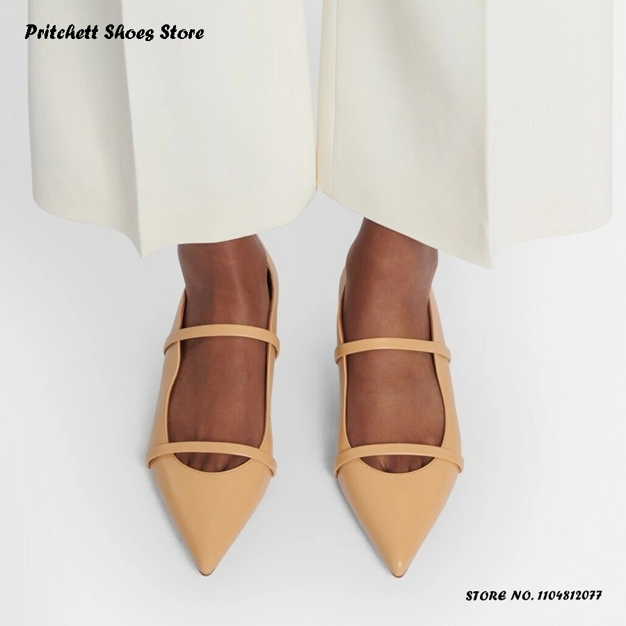 Kadın Çift Bantlı Deri Bale Ba - Men'S Shoes With Toes incelemesi ve fiyatı